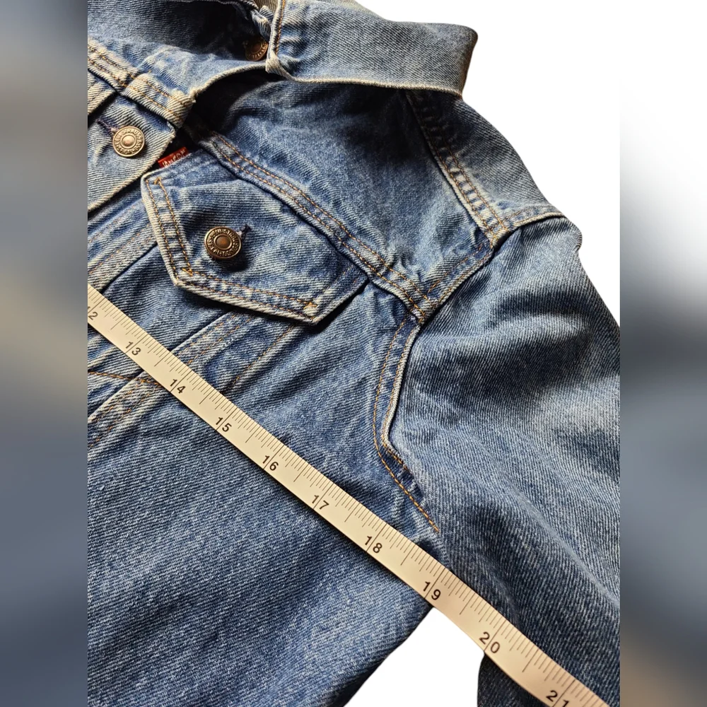 VINTAGE 1980'S | LEVI'S | DENIM JACKET | 2-POCKET | CHILDRENS | SIZE LARGE